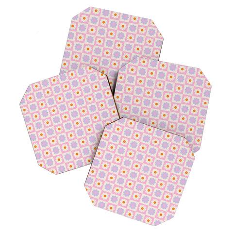 Grace Retro Flower Pattern II Coaster Set