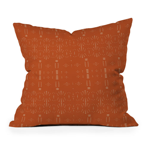 Grace Saona Pattern Terracota Outdoor Throw Pillow