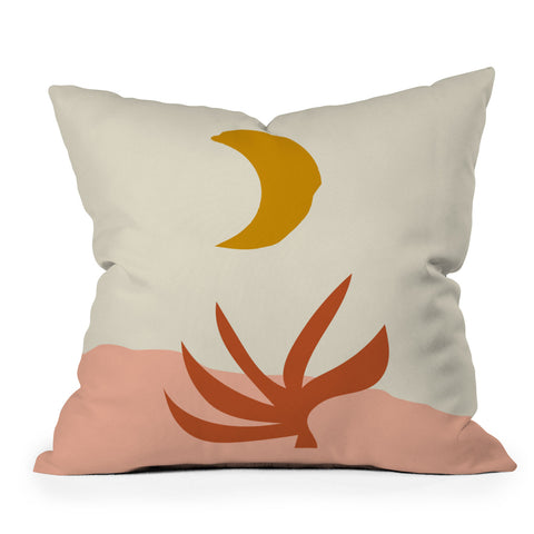 Grace Waxing Crescent Moon Outdoor Throw Pillow