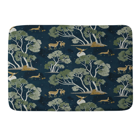 Gyaneshwari Dave | Pineconedream A Forest Awakens Full Moon Memory Foam Bath Mat