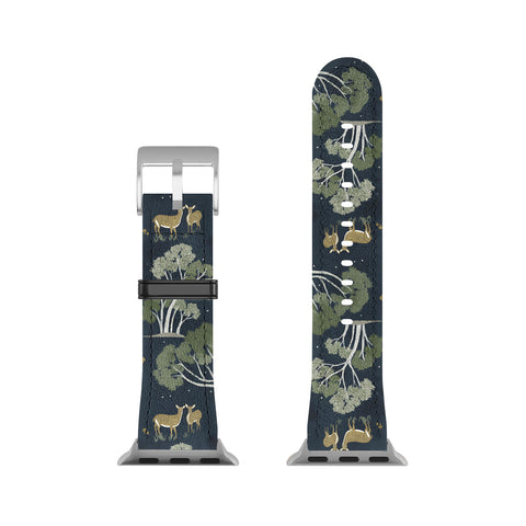 Gyaneshwari Dave | Pineconedream A Forest Awakens Full Moon Apple Watch Band