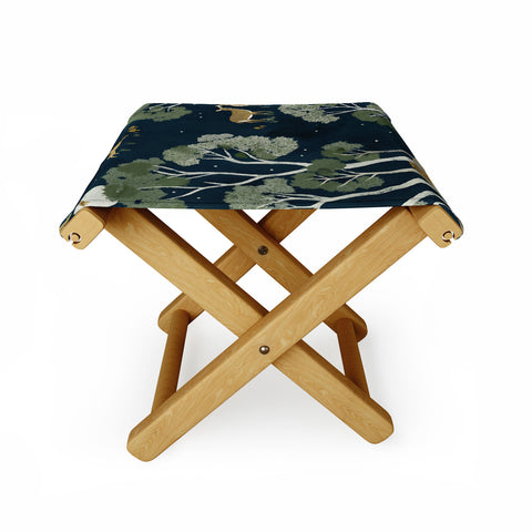 Gyaneshwari Dave | Pineconedream A Forest Awakens Full Moon Folding Stool