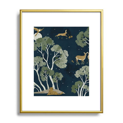 Gyaneshwari Dave | Pineconedream A Forest Awakens Full Moon Metal Framed Art Print