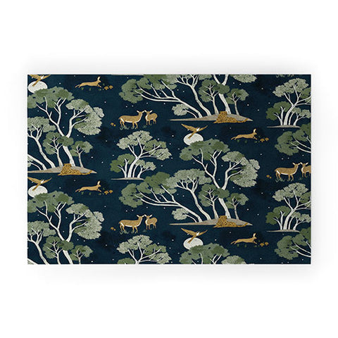 Gyaneshwari Dave | Pineconedream A Forest Awakens Full Moon Welcome Mat