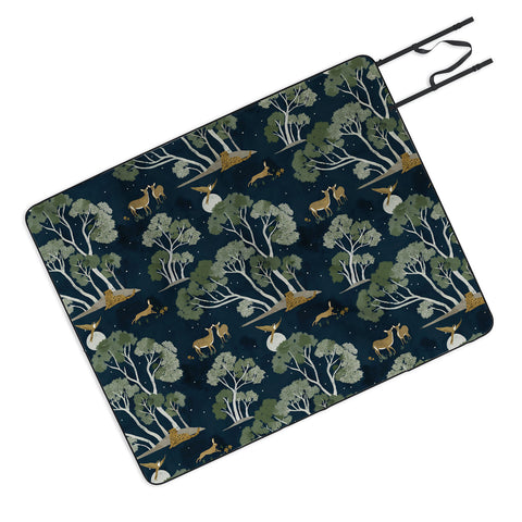 Gyaneshwari Dave | Pineconedream A Forest Awakens Full Moon Picnic Blanket