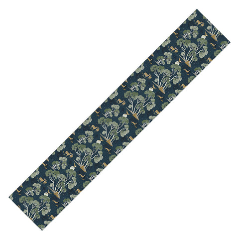 Gyaneshwari Dave | Pineconedream A Forest Awakens Full Moon Table Runner