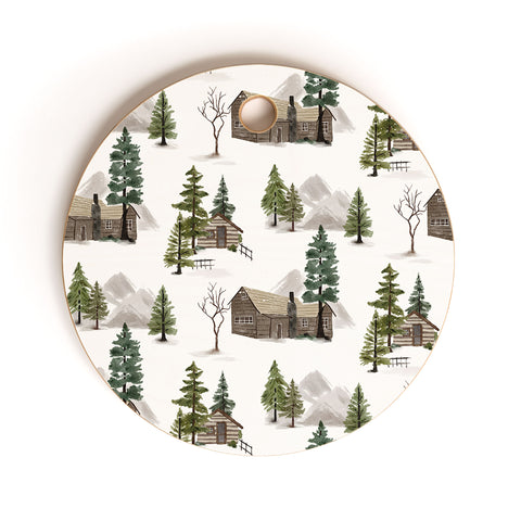Gyaneshwari Dave | Pineconedream Cozy In Pines Cutting Board Round