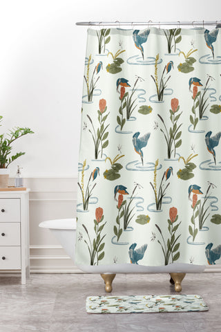 Gyaneshwari Dave | Pineconedream Flying Jewels Shower Curtain And Mat