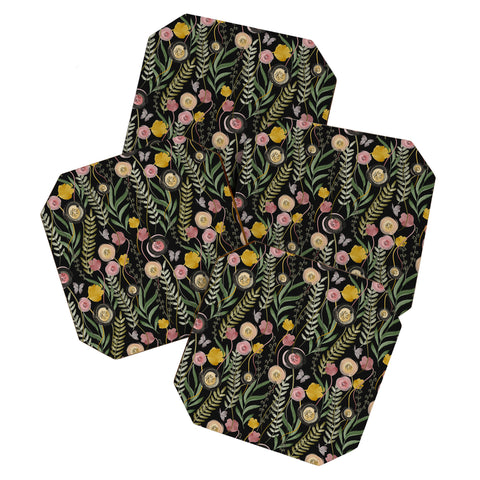 Gyaneshwari Dave | Pineconedream Meadow Noir Coaster Set