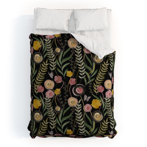 Gyaneshwari Dave | Pineconedream Meadow Noir Comforter