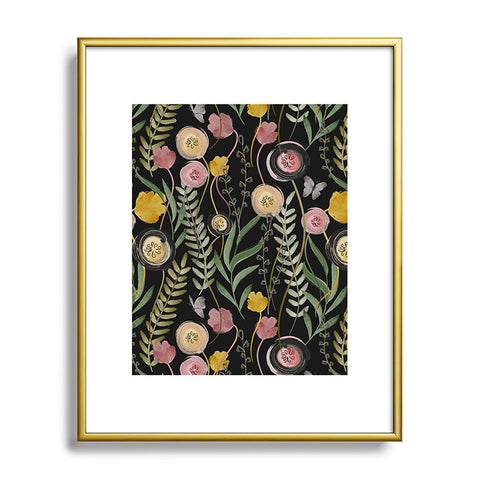 Gyaneshwari Dave | Pineconedream Meadow Noir Metal Framed Art Print