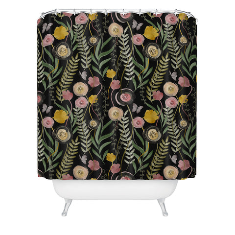 Gyaneshwari Dave | Pineconedream Meadow Noir Shower Curtain