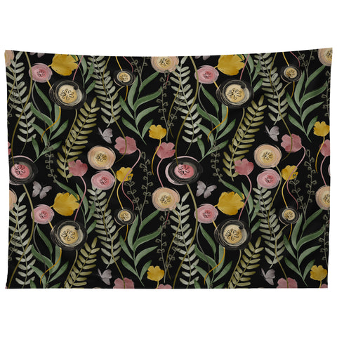 Gyaneshwari Dave | Pineconedream Meadow Noir Tapestry