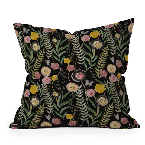 Gyaneshwari Dave | Pineconedream Meadow Noir Throw Pillow