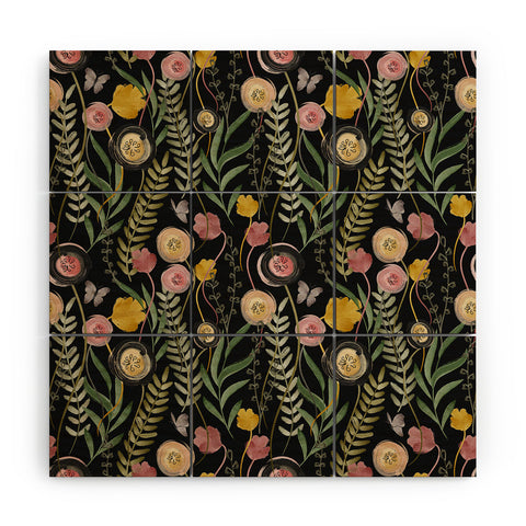 Gyaneshwari Dave | Pineconedream Meadow Noir Wood Wall Mural