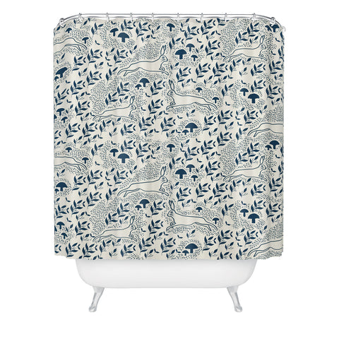 Gyaneshwari Dave | Pineconedream Moonshine Bunny Shower Curtain