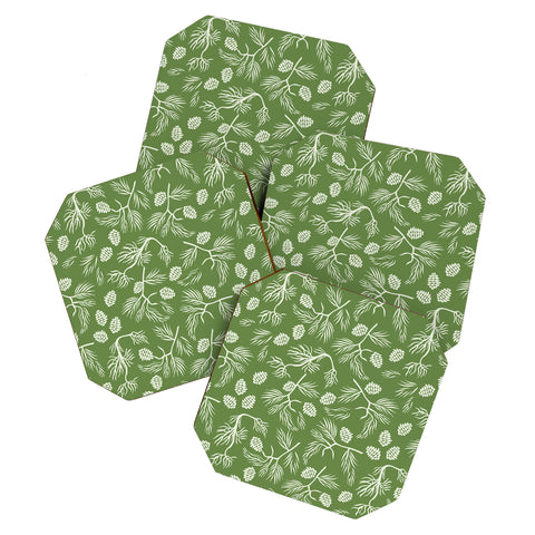 Gyaneshwari Dave | Pineconedream Pine Branches Coaster Set