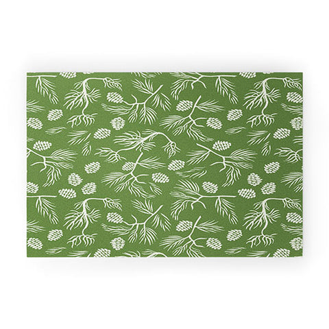 Gyaneshwari Dave | Pineconedream Pine Branches Welcome Mat