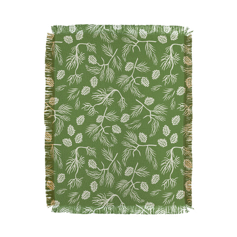 Gyaneshwari Dave | Pineconedream Pine Branches Throw Blanket