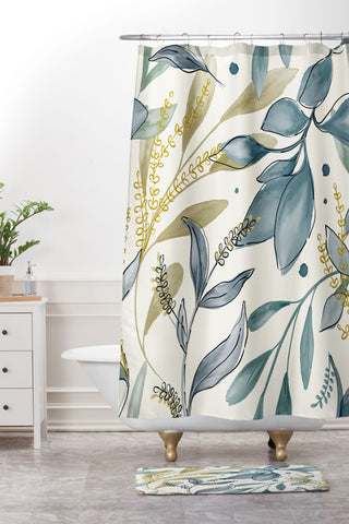 Gyaneshwari Dave | Pineconedream Winter Hues Shower Curtain And Mat