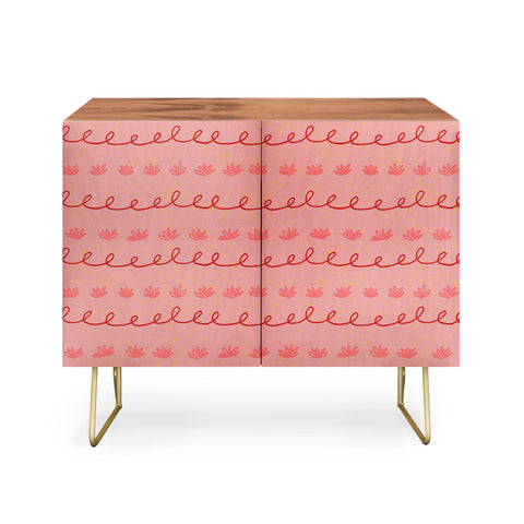 H Miller Ink Illustration Abstract Cookie Pattern Doodle Credenza
