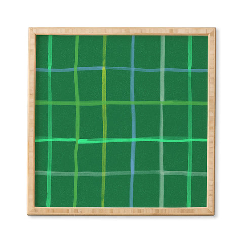 H Miller Ink Illustration Abstract Tennis Net Pattern Green Framed Wall Art