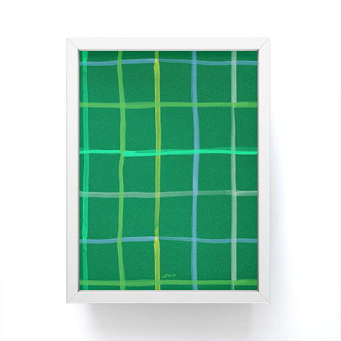 H Miller Ink Illustration Abstract Tennis Net Pattern Green Framed Mini Art Print