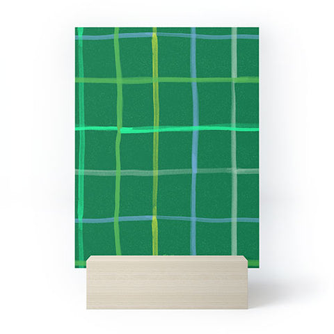 H Miller Ink Illustration Abstract Tennis Net Pattern Green Mini Art Print