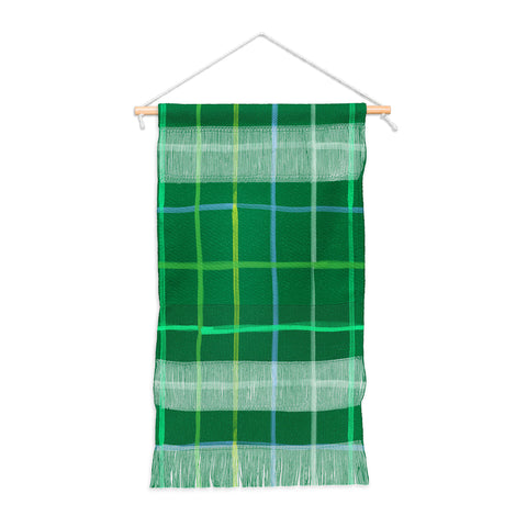 H Miller Ink Illustration Abstract Tennis Net Pattern Green Wall Hanging Portrait