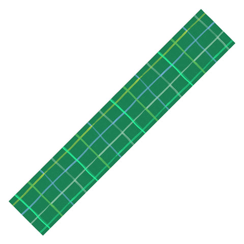 H Miller Ink Illustration Abstract Tennis Net Pattern Green Table Runner