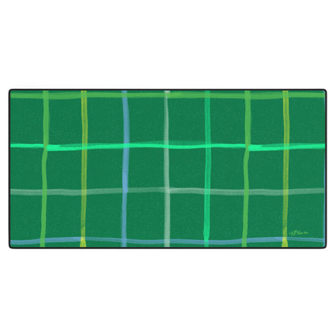 H Miller Ink Illustration Abstract Tennis Net Pattern Green Desk Mat