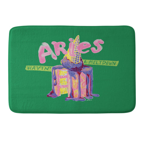 H Miller Ink Illustration Aries Dessert in Kelly Green Memory Foam Bath Mat
