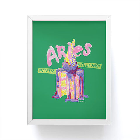 H Miller Ink Illustration Aries Dessert in Kelly Green Framed Mini Art Print