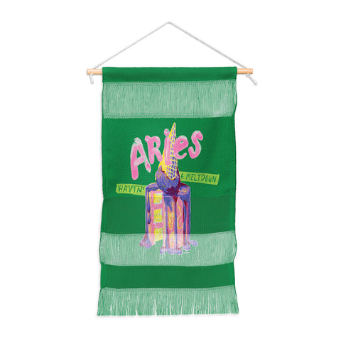 H Miller Ink Illustration Aries Dessert in Kelly Green Wall Hanging Portrait