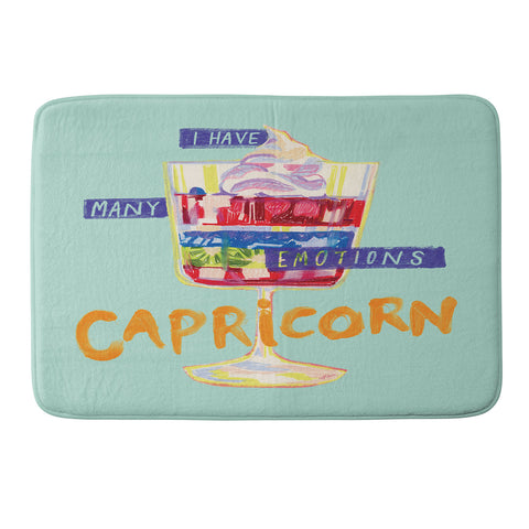 H Miller Ink Illustration Capricorn Feelings in Pastel Green Memory Foam Bath Mat
