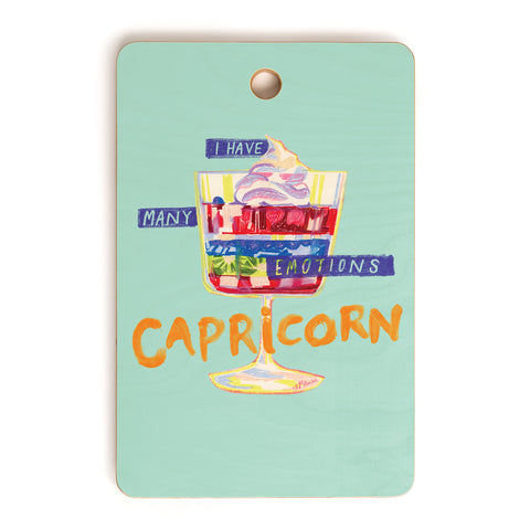 H Miller Ink Illustration Capricorn Feelings in Pastel Green Cutting Board Rectangle