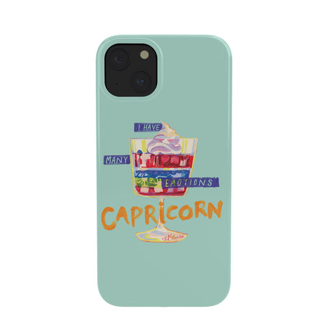 H Miller Ink Illustration Capricorn Feelings in Pastel Green Phone Case