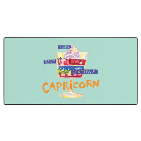 H Miller Ink Illustration Capricorn Feelings in Pastel Green Desk Mat