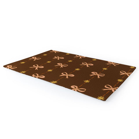 H Miller Ink Illustration Cute Hair Bows Stars in Brown Area Rug