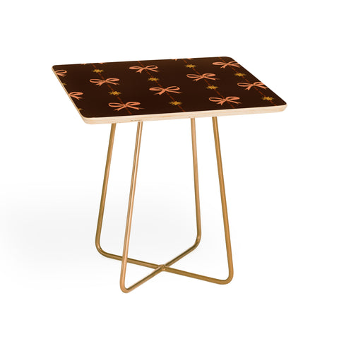 H Miller Ink Illustration Cute Hair Bows Stars in Brown Side Table