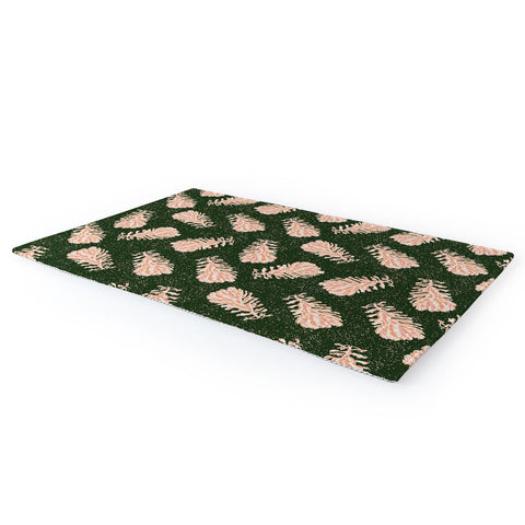 H Miller Ink Illustration Dancing Pinecones Forest Green Area Rug