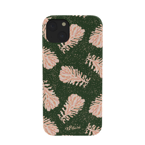 H Miller Ink Illustration Dancing Pinecones Forest Green Phone Case