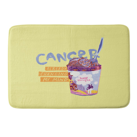 H Miller Ink Illustration Emo Cancer in Calming Yellow Memory Foam Bath Mat