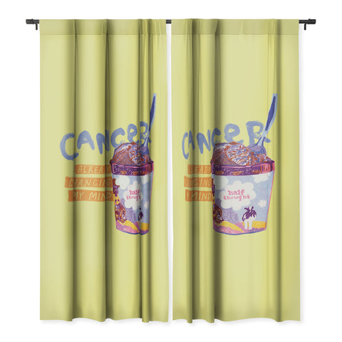 H Miller Ink Illustration Emo Cancer in Calming Yellow Blackout Non Repeat