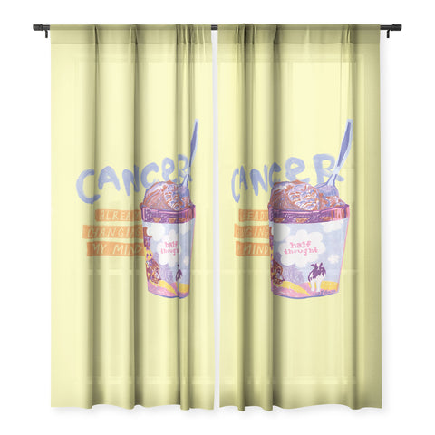 H Miller Ink Illustration Emo Cancer in Calming Yellow Sheer Non Repeat