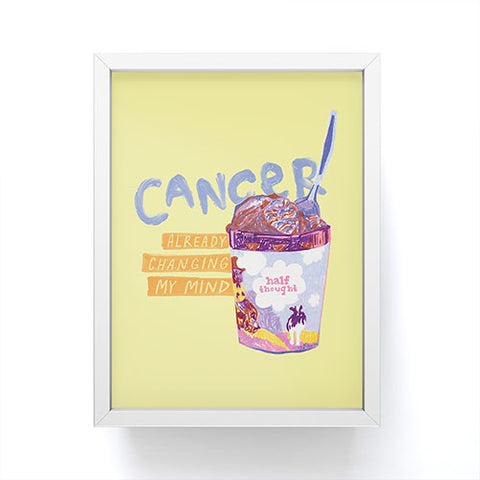 H Miller Ink Illustration Emo Cancer in Calming Yellow Framed Mini Art Print