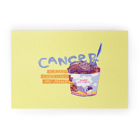 H Miller Ink Illustration Emo Cancer in Calming Yellow Welcome Mat