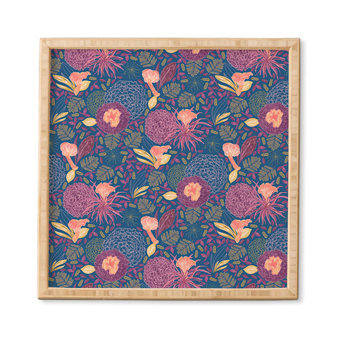 H Miller Ink Illustration Forest Full of Wild Mushrooms Framed Wall Art Havenly