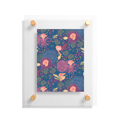 H Miller Ink Illustration Forest Full of Wild Mushrooms Floating Acrylic Print