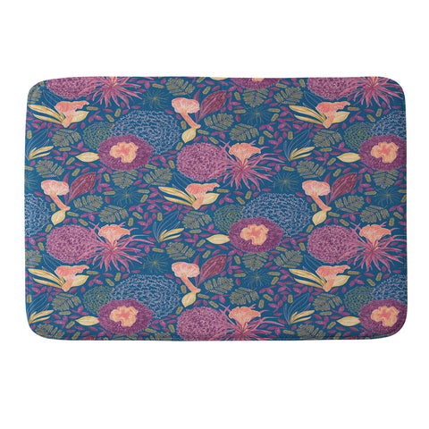 H Miller Ink Illustration Forest Full of Wild Mushrooms Memory Foam Bath Mat Havenly